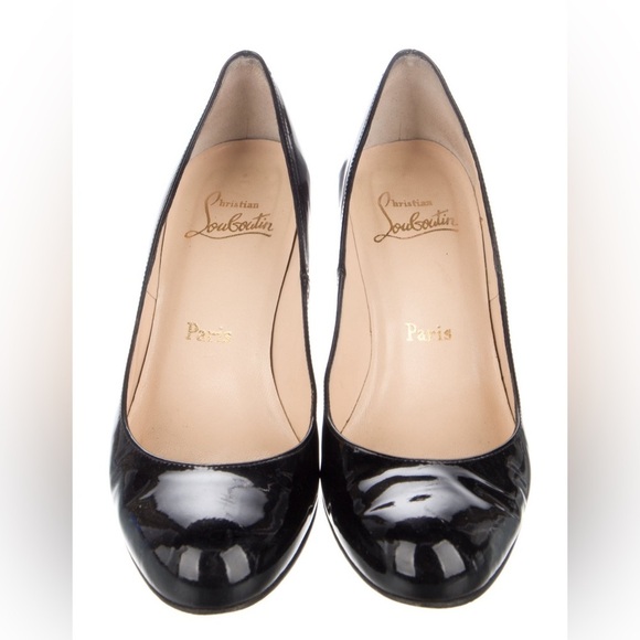 Christian Louboutin Simple Pump Round Toe Patent Calf Leather 70 Heels Size 37.5 - Picture 4 of 12